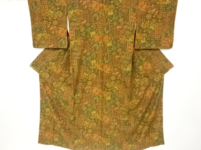 切り嵌め風花更紗模様小紋着物